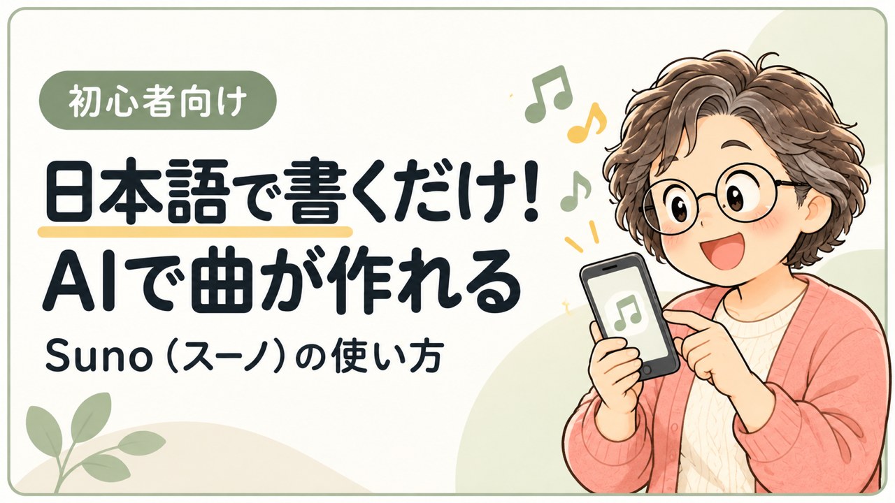 初心者向け 日本語で書くだけ!AIで曲が作れる Suno(スーノ)の使い方